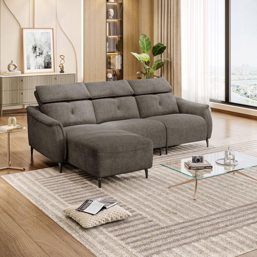 Wakefit Curacao L Shape Sofa Set Without Motion (2 Seater + Left Aligned Chaise)