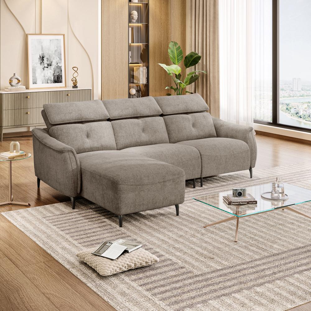 Wakefit Curacao L Shape Sofa Set Without Motion (2 Seater + Left Aligned Chaise)
