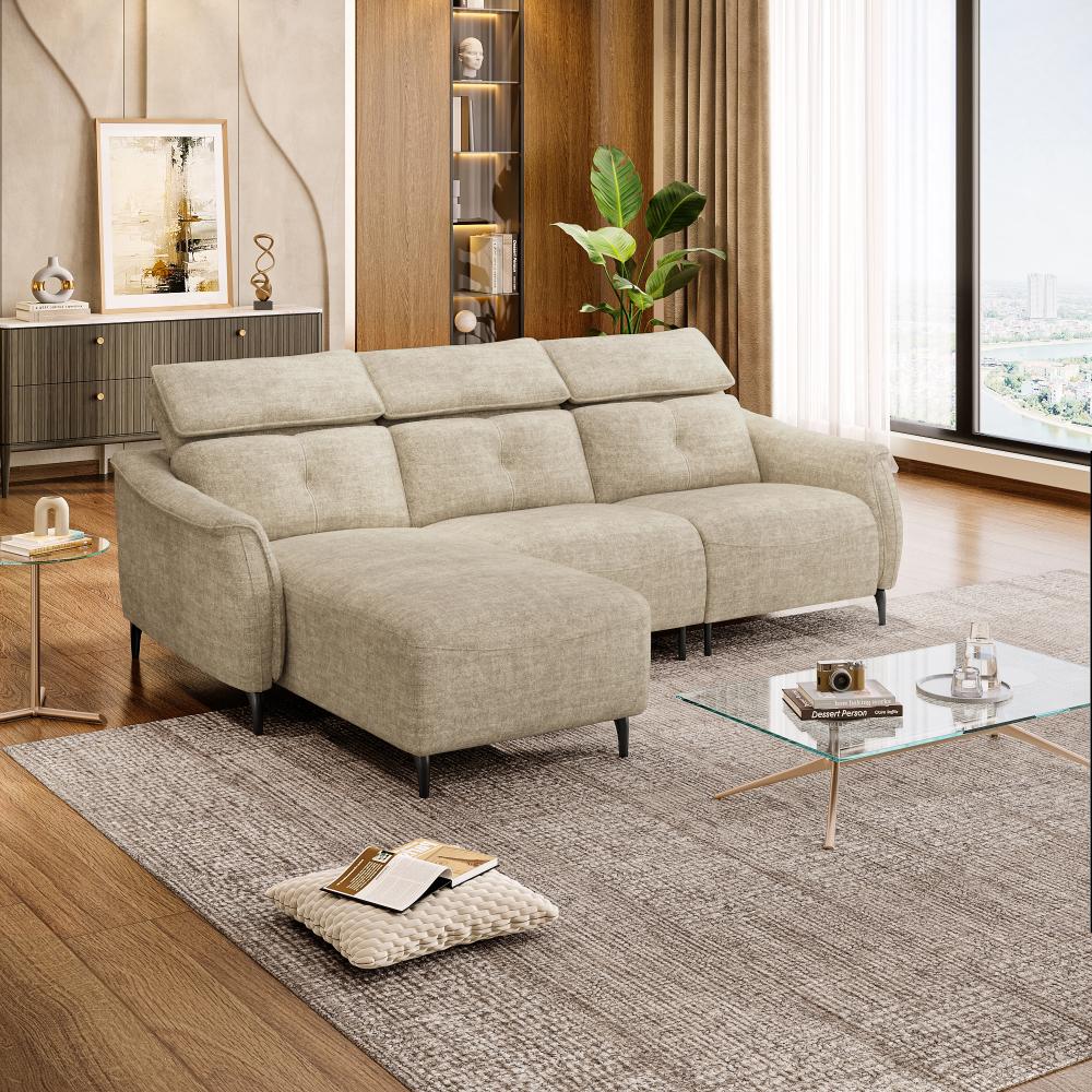Wakefit Curacao L Shape Sofa Set Without Motion (2 Seater + Left Aligned Chaise)