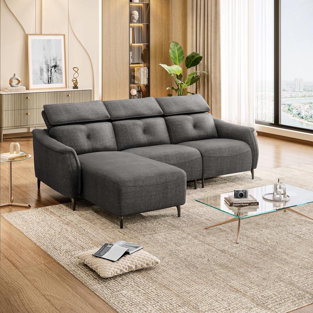 Wakefit Curacao L Shape Sofa Set Without Motion (2 Seater + Left Aligned Chaise)