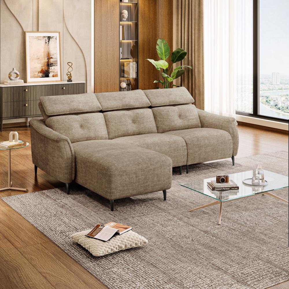 Wakefit Curacao L Shape Sofa Set Without Motion (2 Seater + Left Aligned Chaise)
