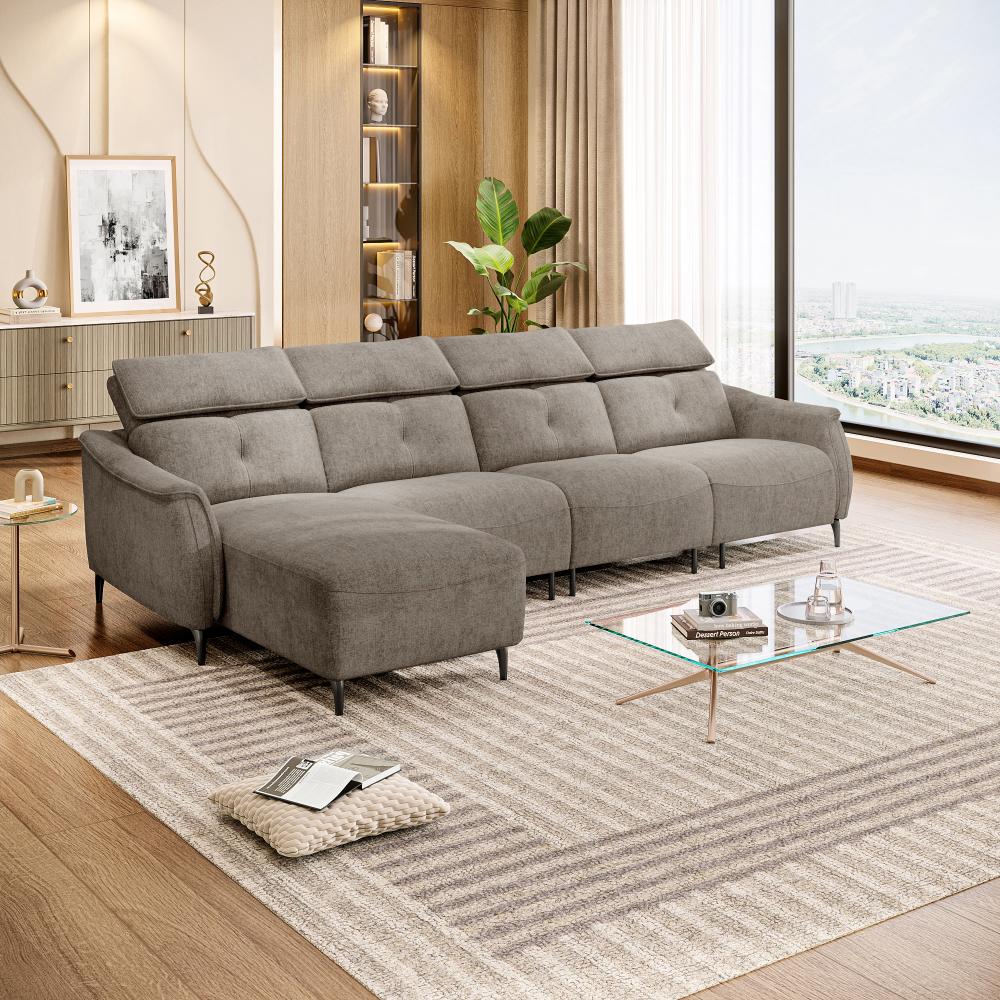 Wakefit Curacao L Shape Sofa Set Without Motion (3 Seater + Left Aligned Chaise)