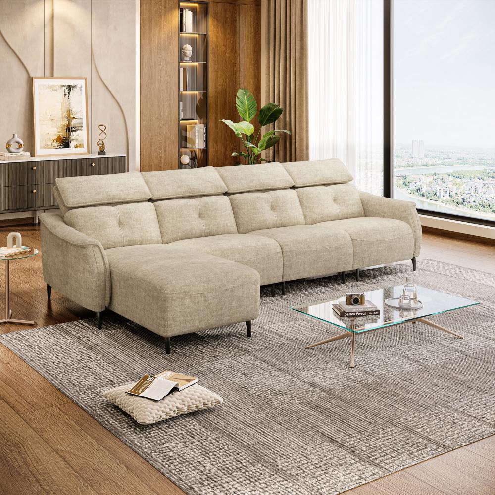 Wakefit Curacao L Shape Sofa Set Without Motion (3 Seater + Left Aligned Chaise)