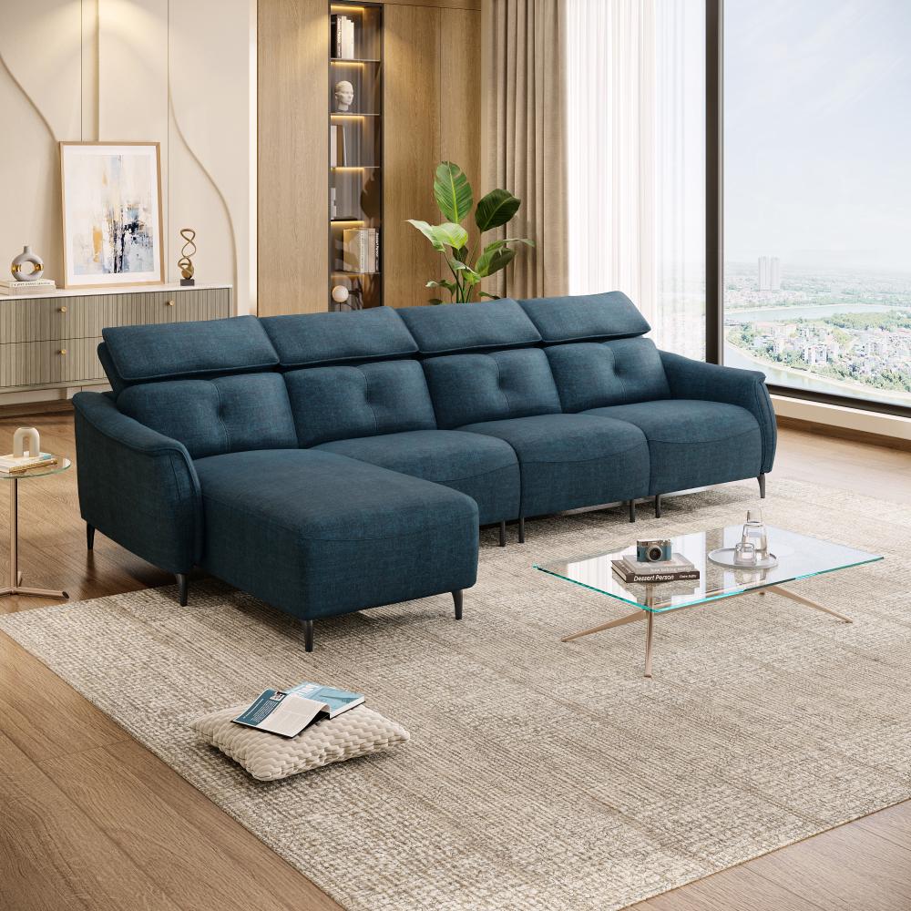 Wakefit Curacao L Shape Sofa Set Without Motion (3 Seater + Left Aligned Chaise)