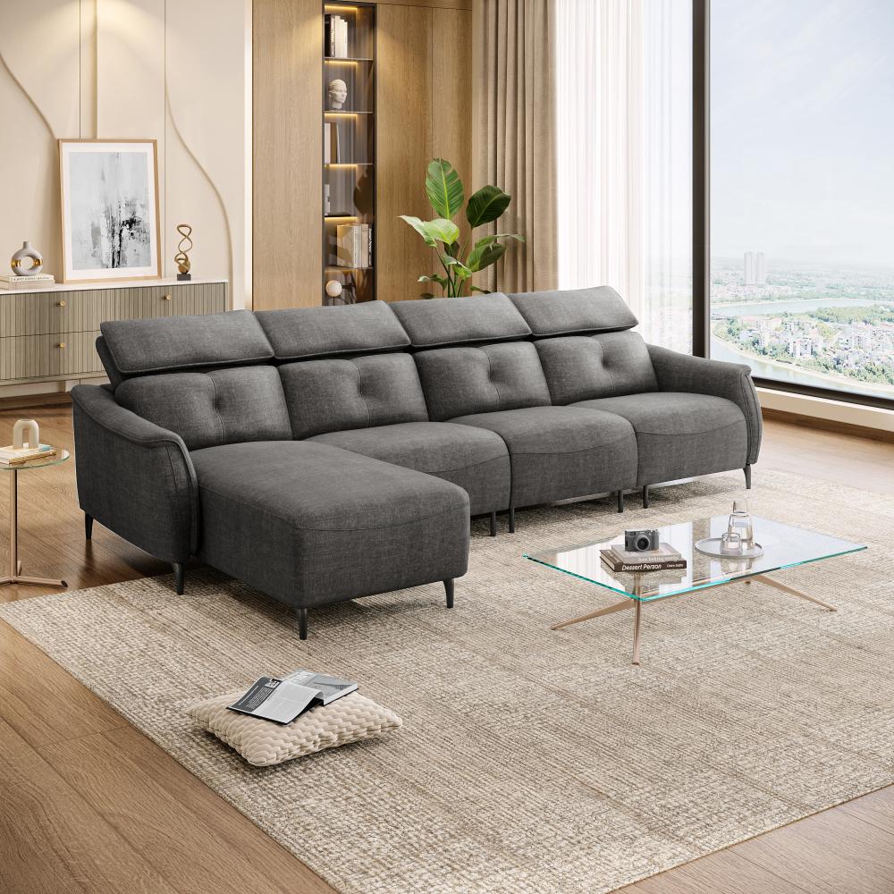 Wakefit Curacao L Shape Sofa Set Without Motion (3 Seater + Left Aligned Chaise)