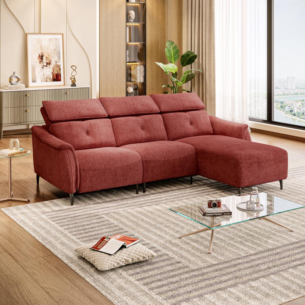 Wakefit Curacao L Shape Sofa Set Without Motion (2 Seater + Right Aligned Chaise)