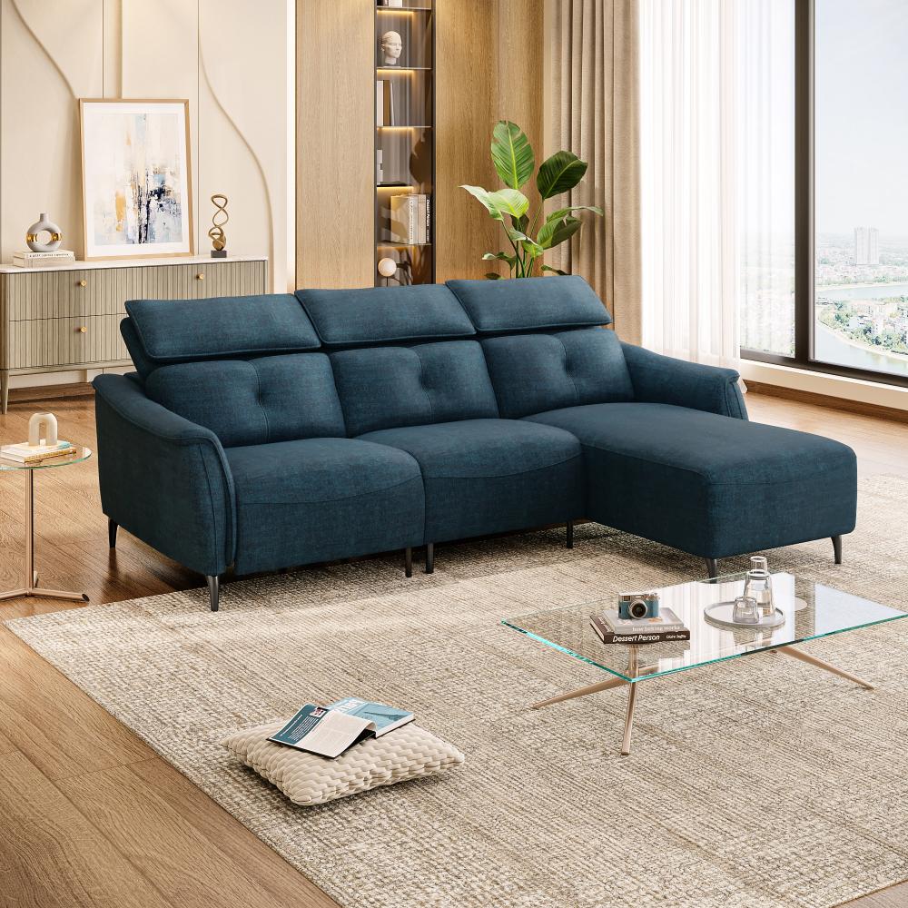 Wakefit Curacao L Shape Sofa Set Without Motion (2 Seater + Right Aligned Chaise)