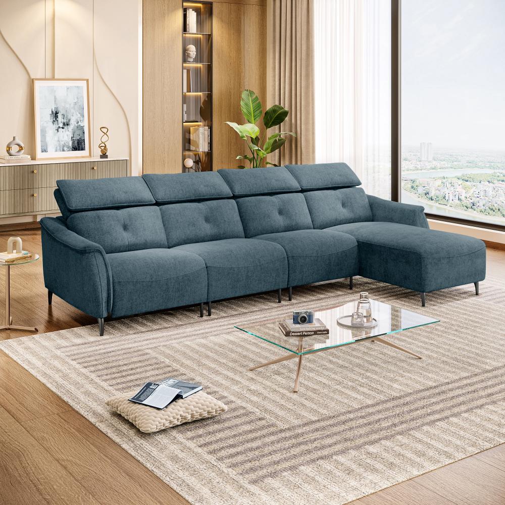 Wakefit Curacao L Shape Sofa Set Without Motion (3 Seater + Right Aligned Chaise)