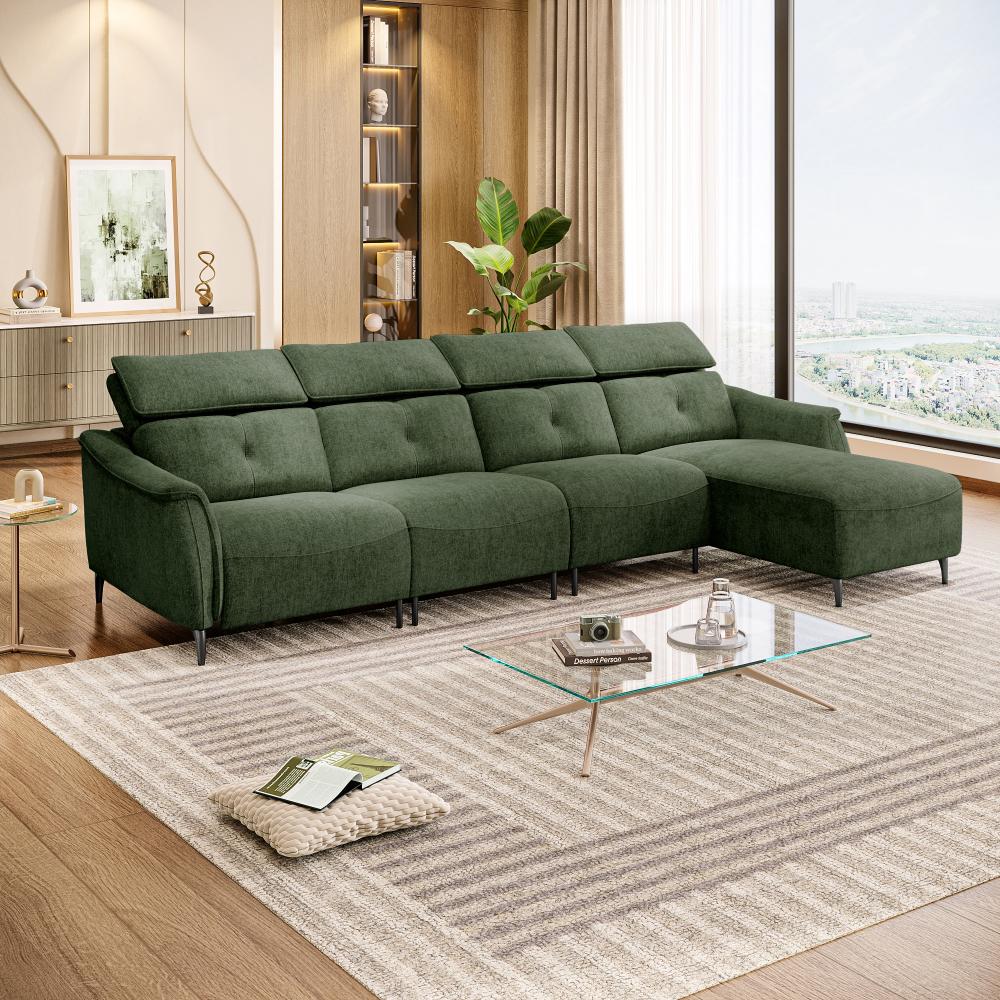 Wakefit Curacao L Shape Sofa Set Without Motion (3 Seater + Right Aligned Chaise)