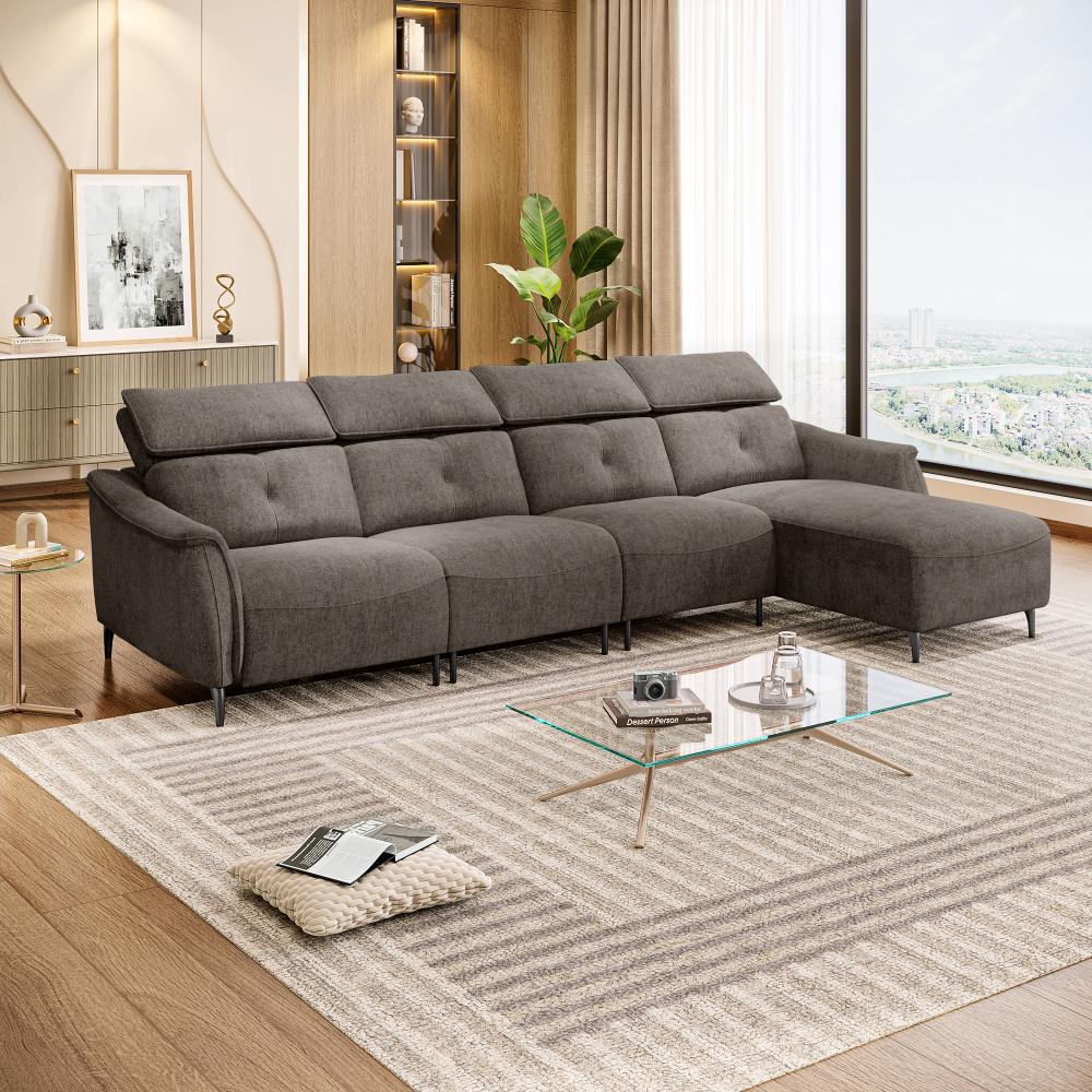 Wakefit Curacao L Shape Sofa Set Without Motion (3 Seater + Right Aligned Chaise)