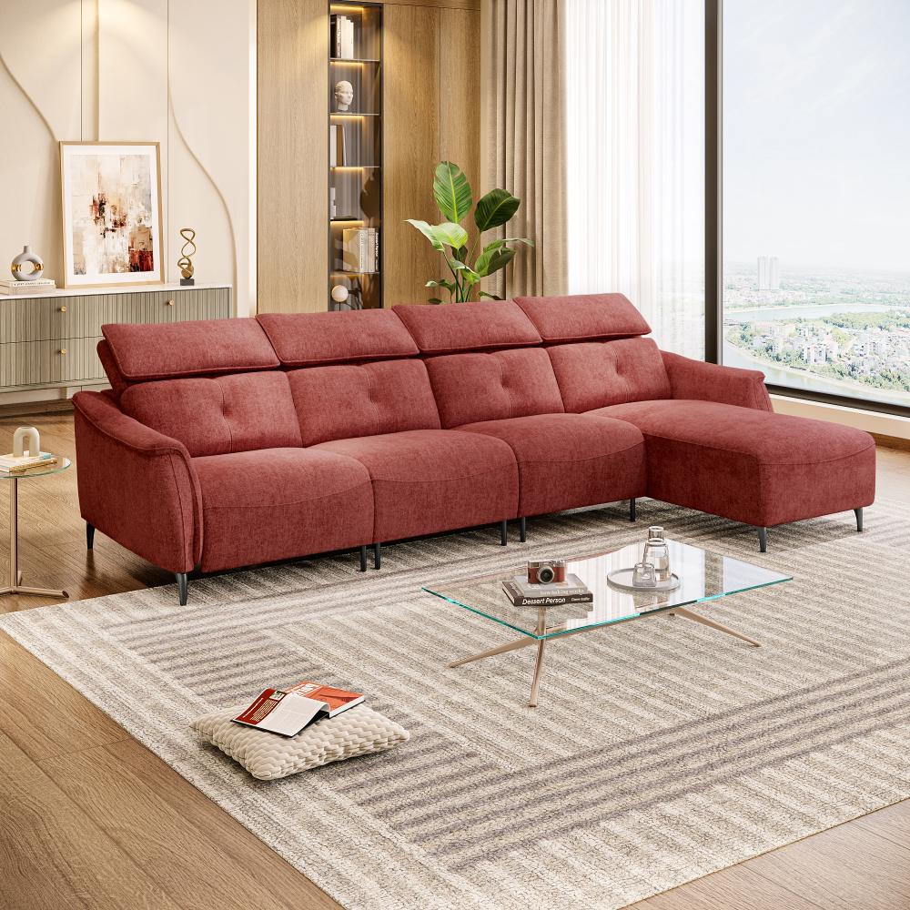 Wakefit Curacao L Shape Sofa Set Without Motion (3 Seater + Right Aligned Chaise)