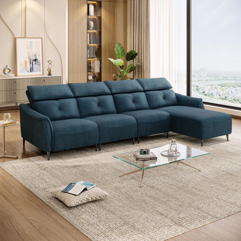 Wakefit Curacao L Shape Sofa Set Without Motion (3 Seater + Right Aligned Chaise)