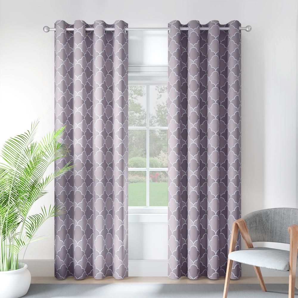 Printed Curtain | Light Blocking Upto 70% | (9 x 3.8 ft) | Long Door Curtain | Set of 1 | Reduces Noise | Dry Clean | Ralph Grey