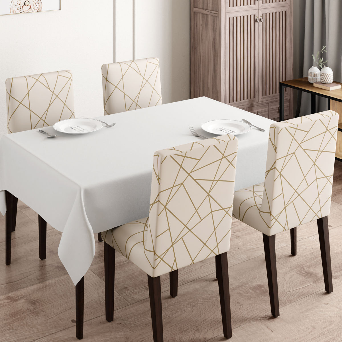 Elastic Stretchable Dining table Chair Cover seater