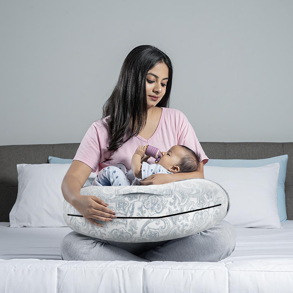 Nursing Pillow For Feeding Baby Care 100 Cotton Machine Washable Cover Paisley