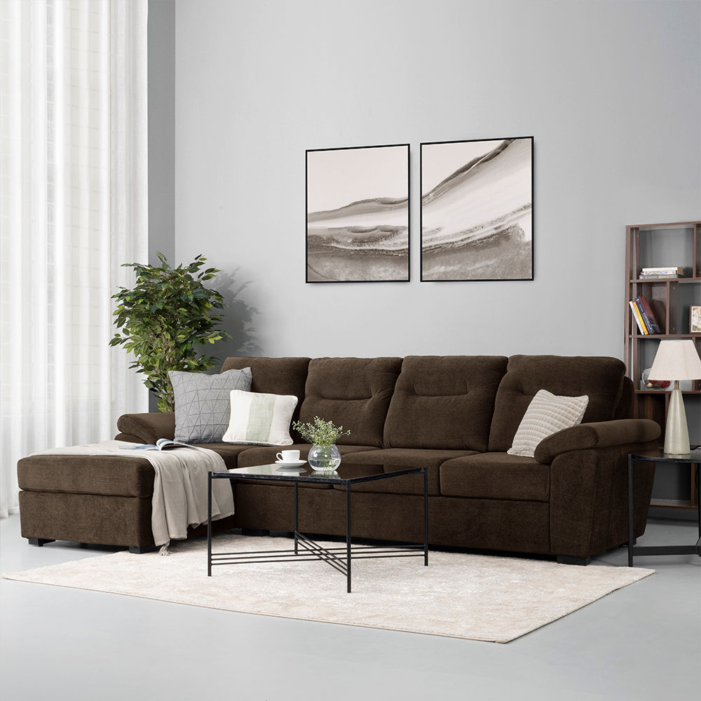 Wakefit Lounger L Shape Sofa Set (3 Seater + Left Aligned Chaise)