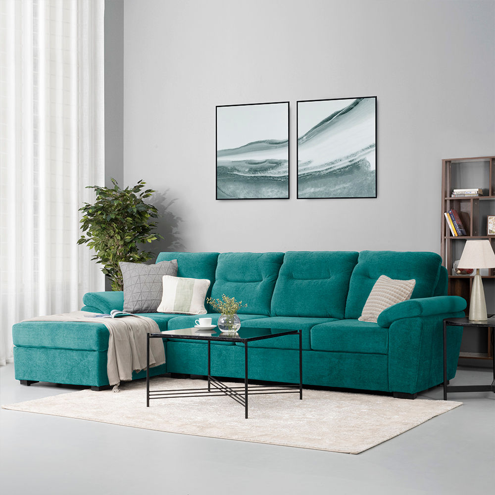 Wakefit Lounger L Shape Sofa Set (3 Seater + Left Aligned Chaise)