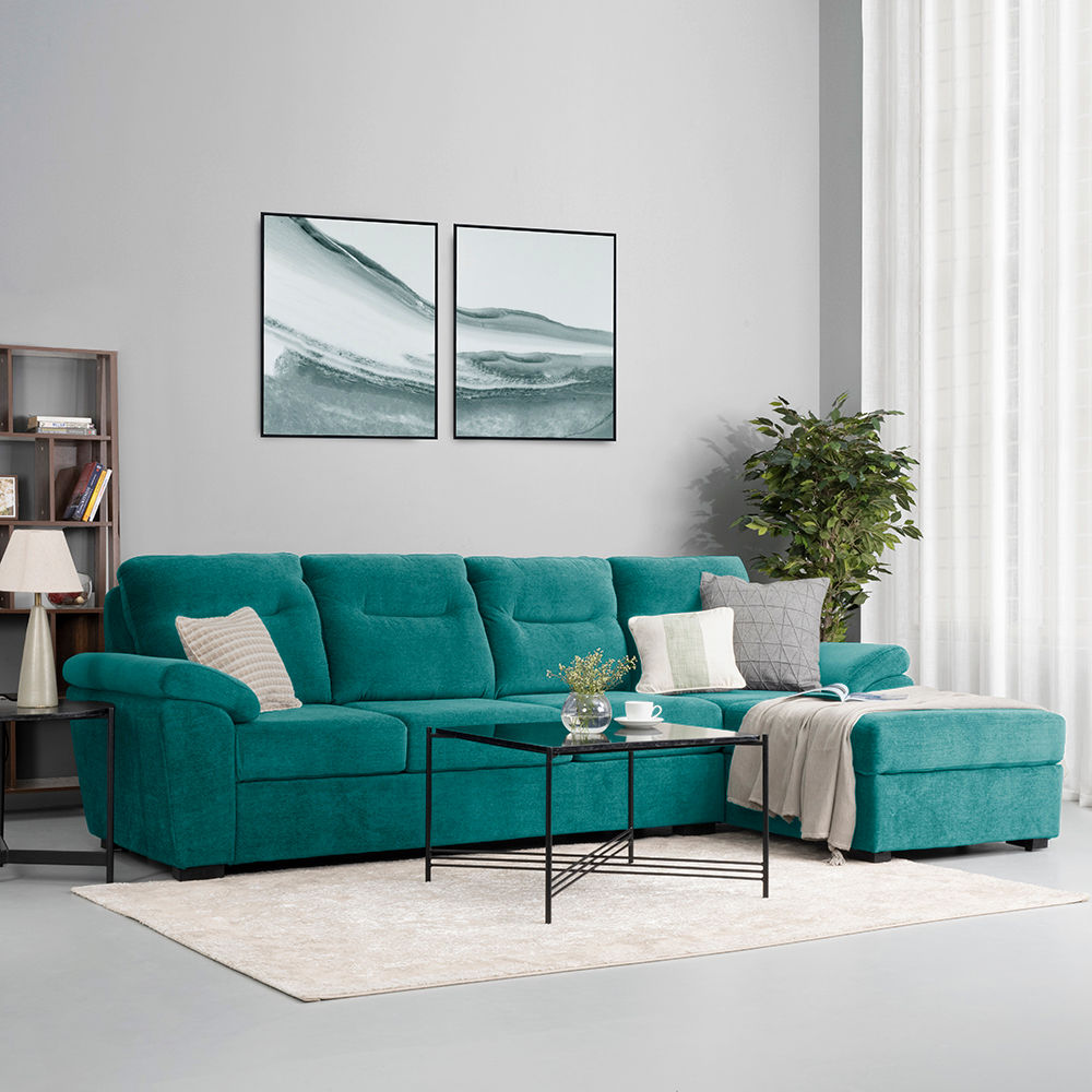 Wakefit Lounger L Shape Sofa Set (3 Seater + Right Aligned Chaise)