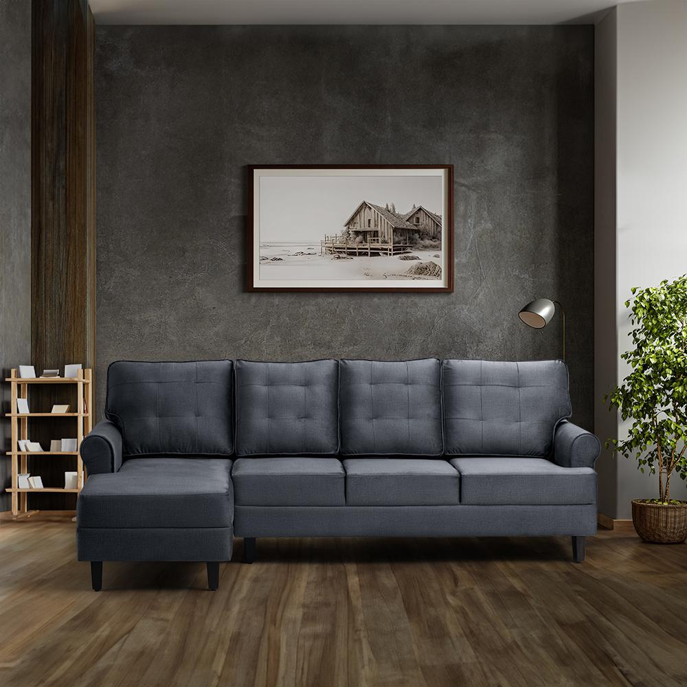 Wakefit Dreamer Plus L Shape Sofa Set (3 Seater + Left Aligned Chaise)