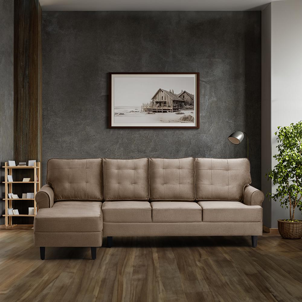 Wakefit Dreamer Plus L Shape Sofa Set (3 Seater + Left Aligned Chaise)