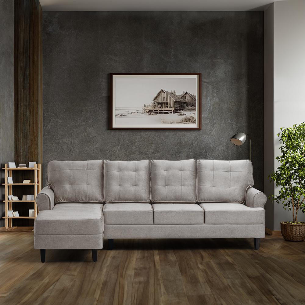 Wakefit Dreamer Plus L Shape Sofa Set (3 Seater + Left Aligned Chaise)