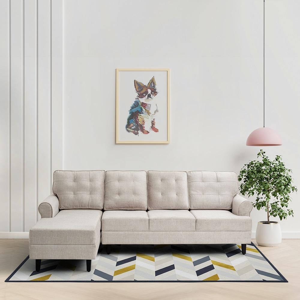 Wakefit Dreamer Plus L Shape Sofa Set (3 Seater + Left Aligned Chaise)