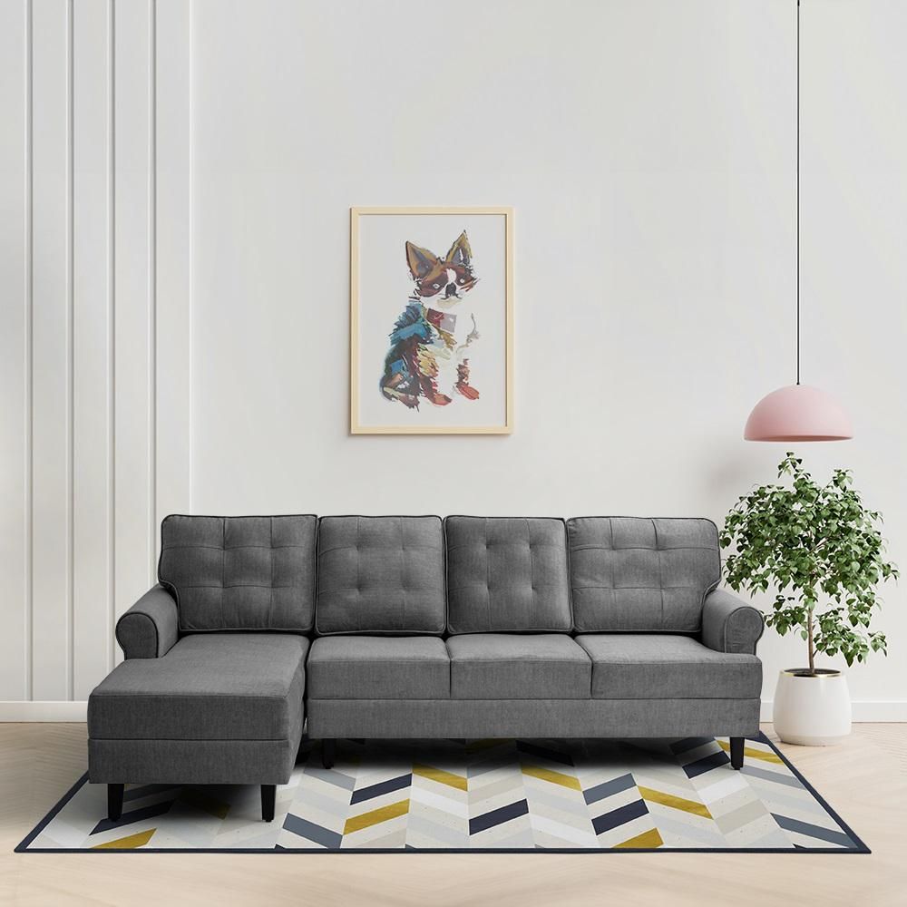 Wakefit Dreamer Plus L Shape Sofa Set (3 Seater + Left Aligned Chaise)