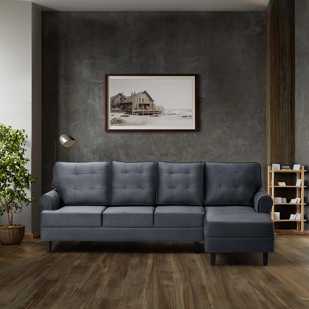 Wakefit Dreamer Plus L Shape Sofa Set (3 Seater + Right Aligned Chaise)