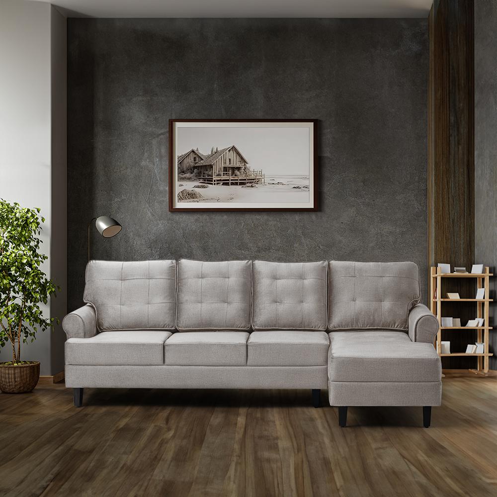 Wakefit Dreamer Plus L Shape Sofa Set (3 Seater + Right Aligned Chaise)