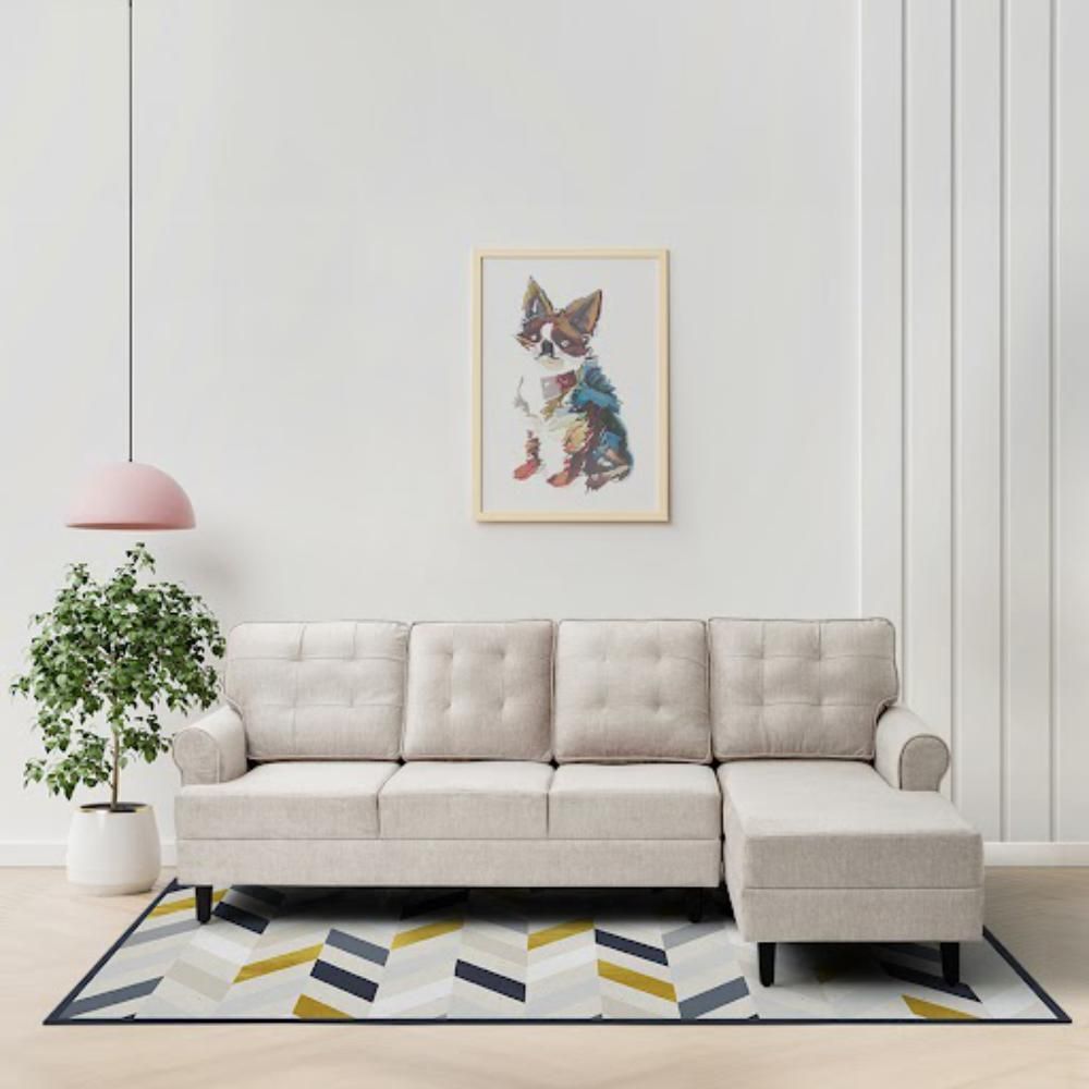 Wakefit Dreamer Plus L Shape Sofa Set (3 Seater + Right Aligned Chaise)
