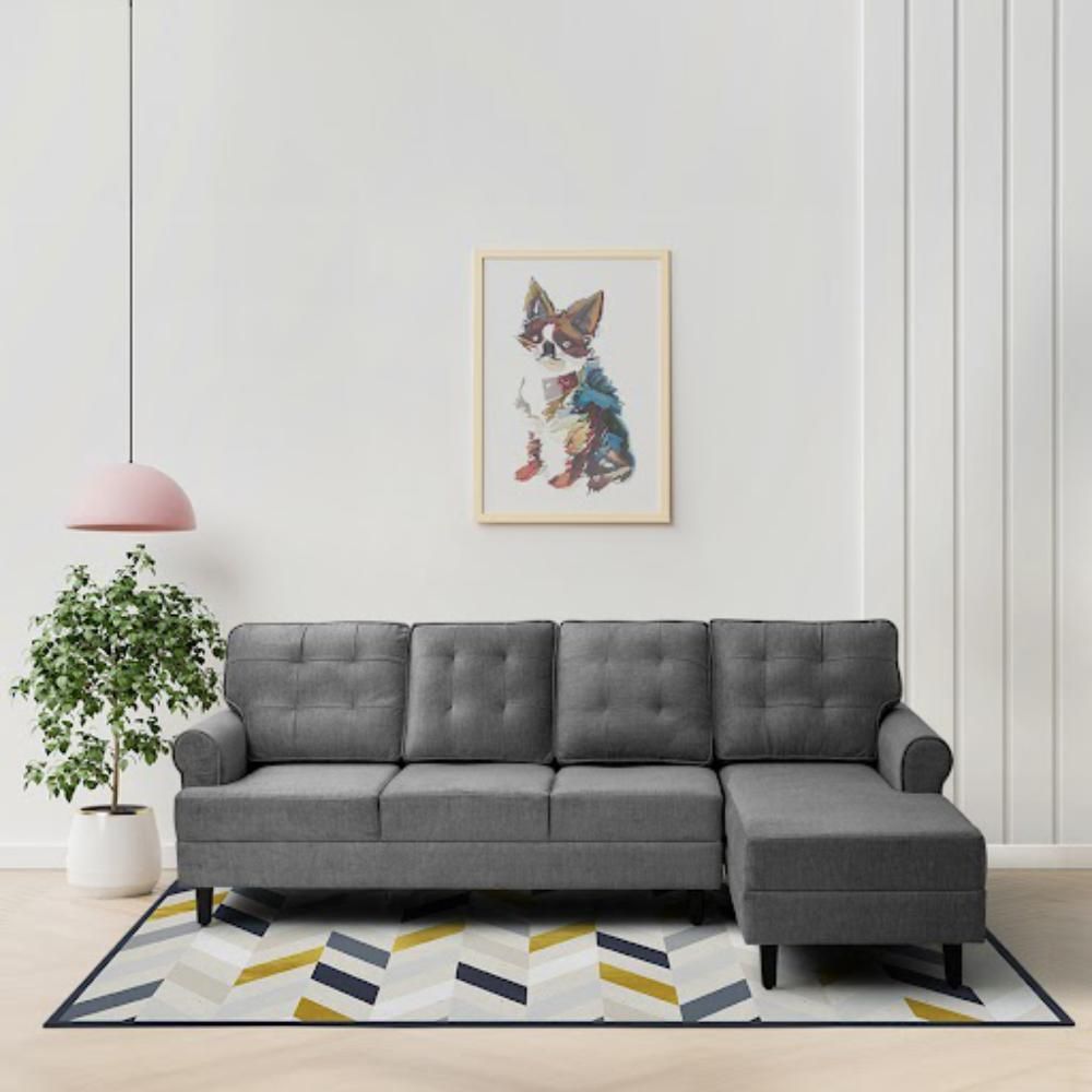 Wakefit Dreamer Plus L Shape Sofa Set (3 Seater + Right Aligned Chaise)
