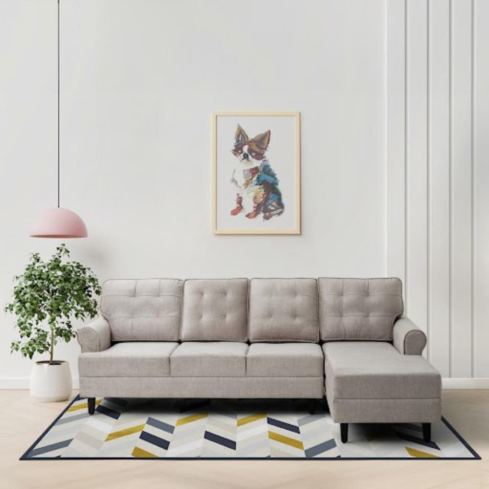 Wakefit Dreamer Plus L Shape Sofa Set (3 Seater + Right Aligned Chaise)