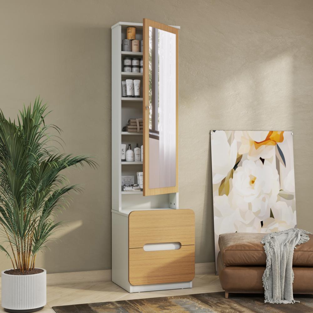Wakefit Mendla Dresser White And Urban Teak