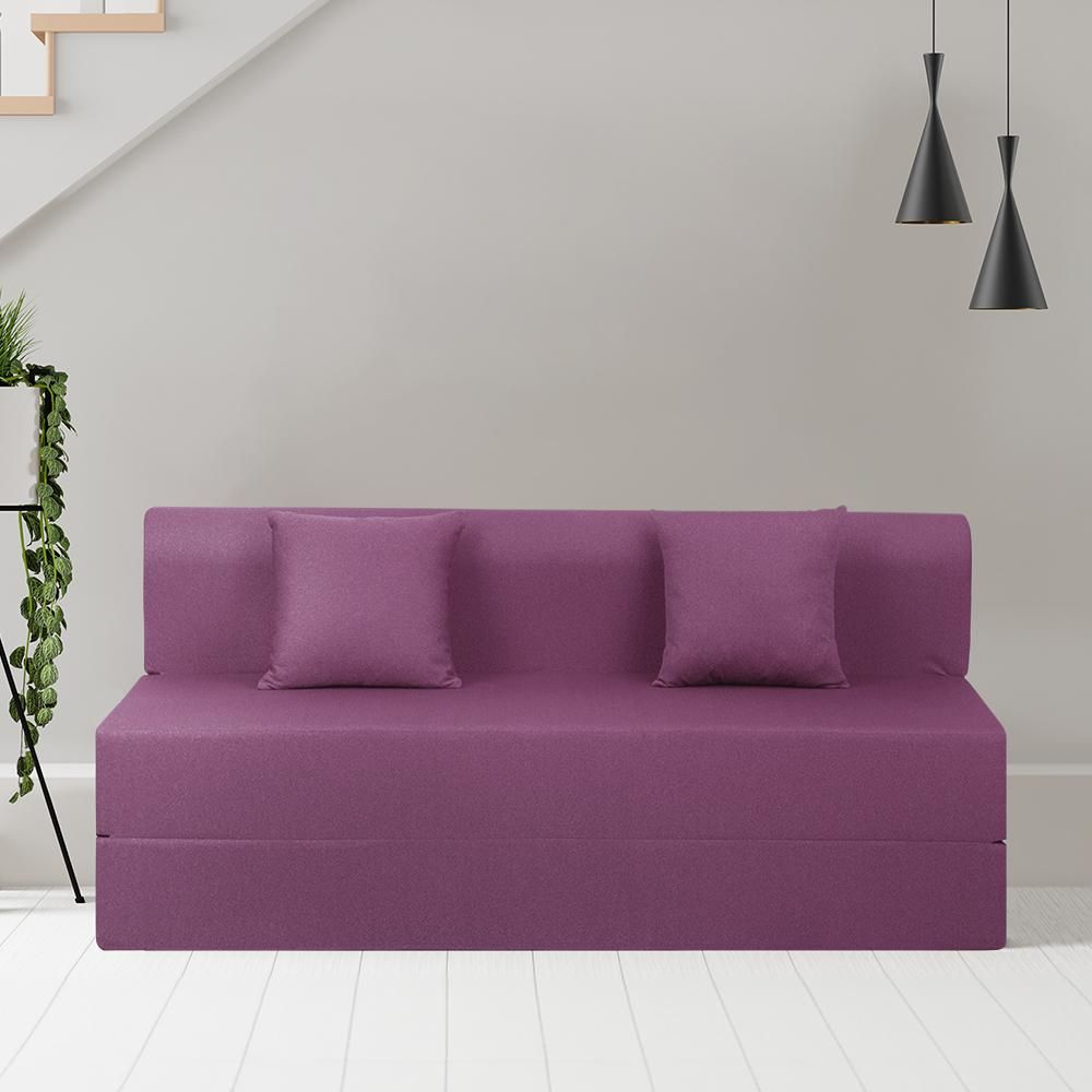 Wakefit Flipper Sofa Cum Bed - Three Seater (6'x5') Feet- WarpKnit Purple