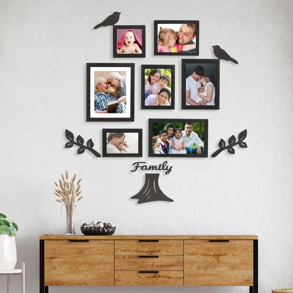 Cleome Family Tree Wall Photo Frame, Set of 7