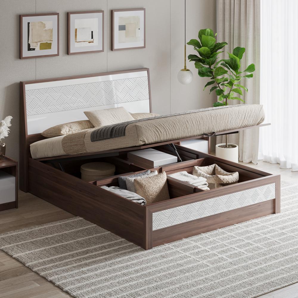 Wakefit Gibeon Queen Engineered Wood Bed with Hydraulic Storage