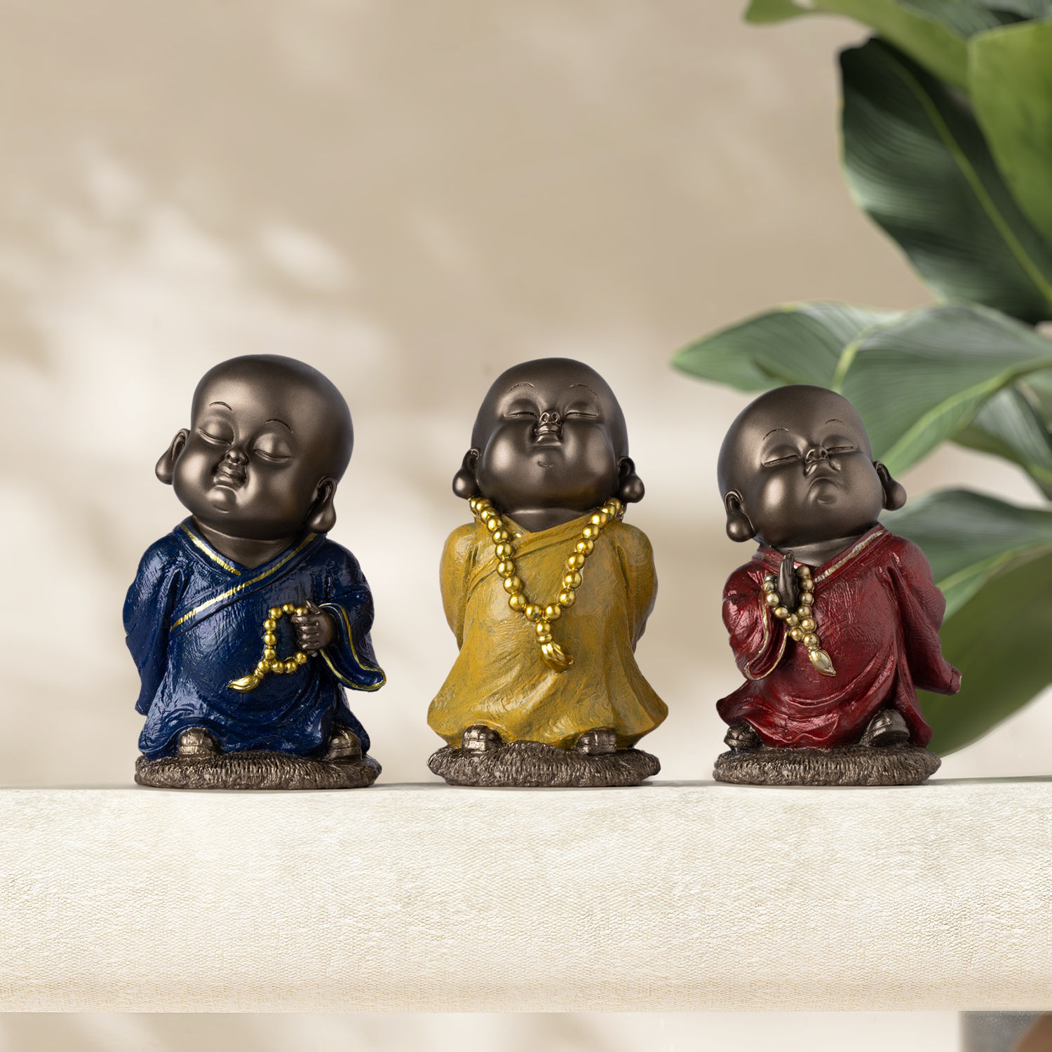 Wakefit Miniature Serenity Monks ( Set of 3 )