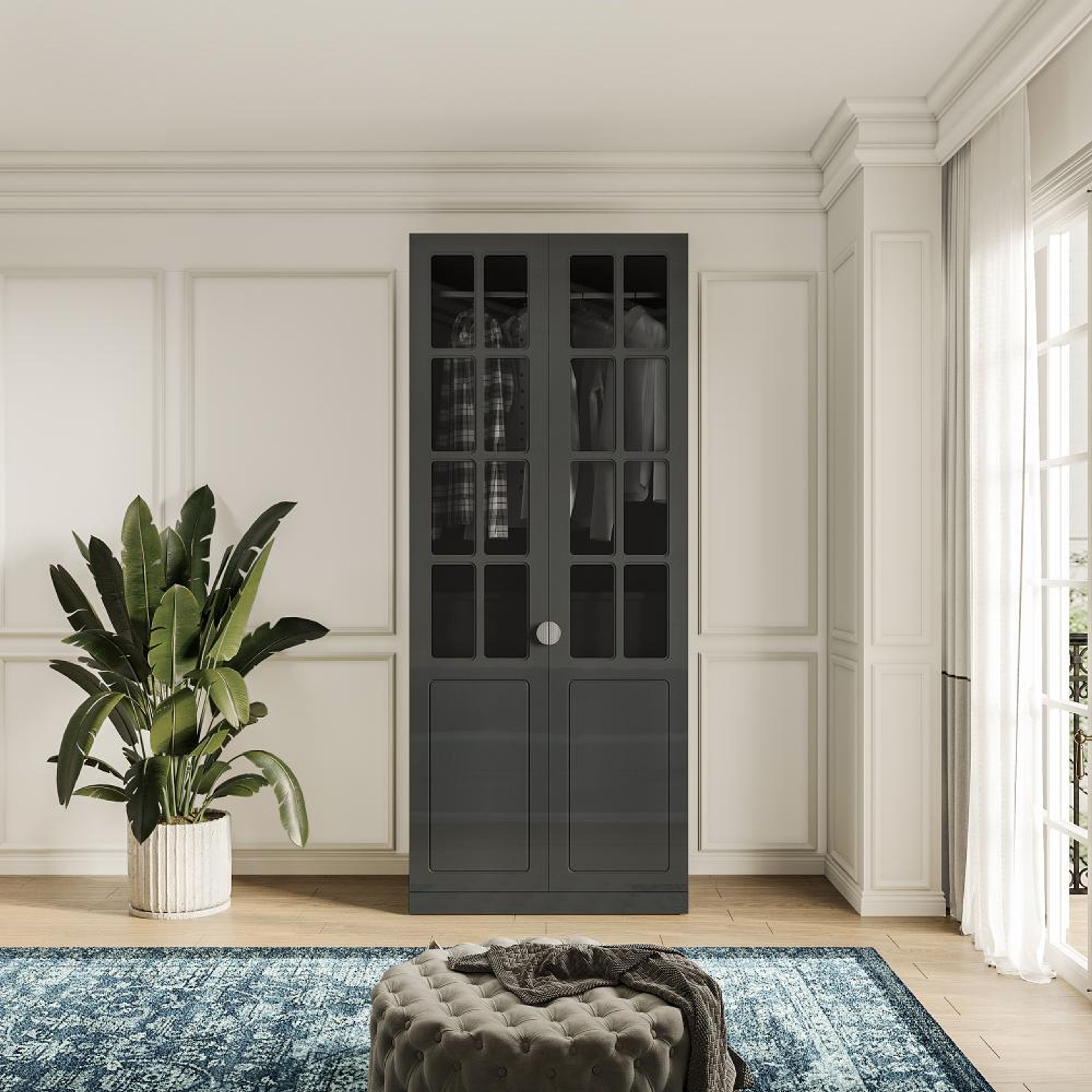 Jamie 2 Door with 2 Shelves 1 Drawers Tinted glass