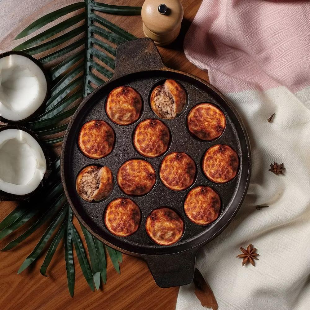 Cast Iron Paniyaram Pan | Appam Pan | 12 Cavity | Toxin Free | Gas Friendly