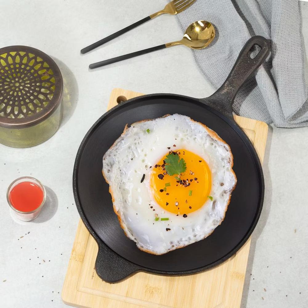 Cast Iron Long Handle Tawa | 25.4 cm | Naturally Nonstick | Pre Seasoned | For Gas & Induction
