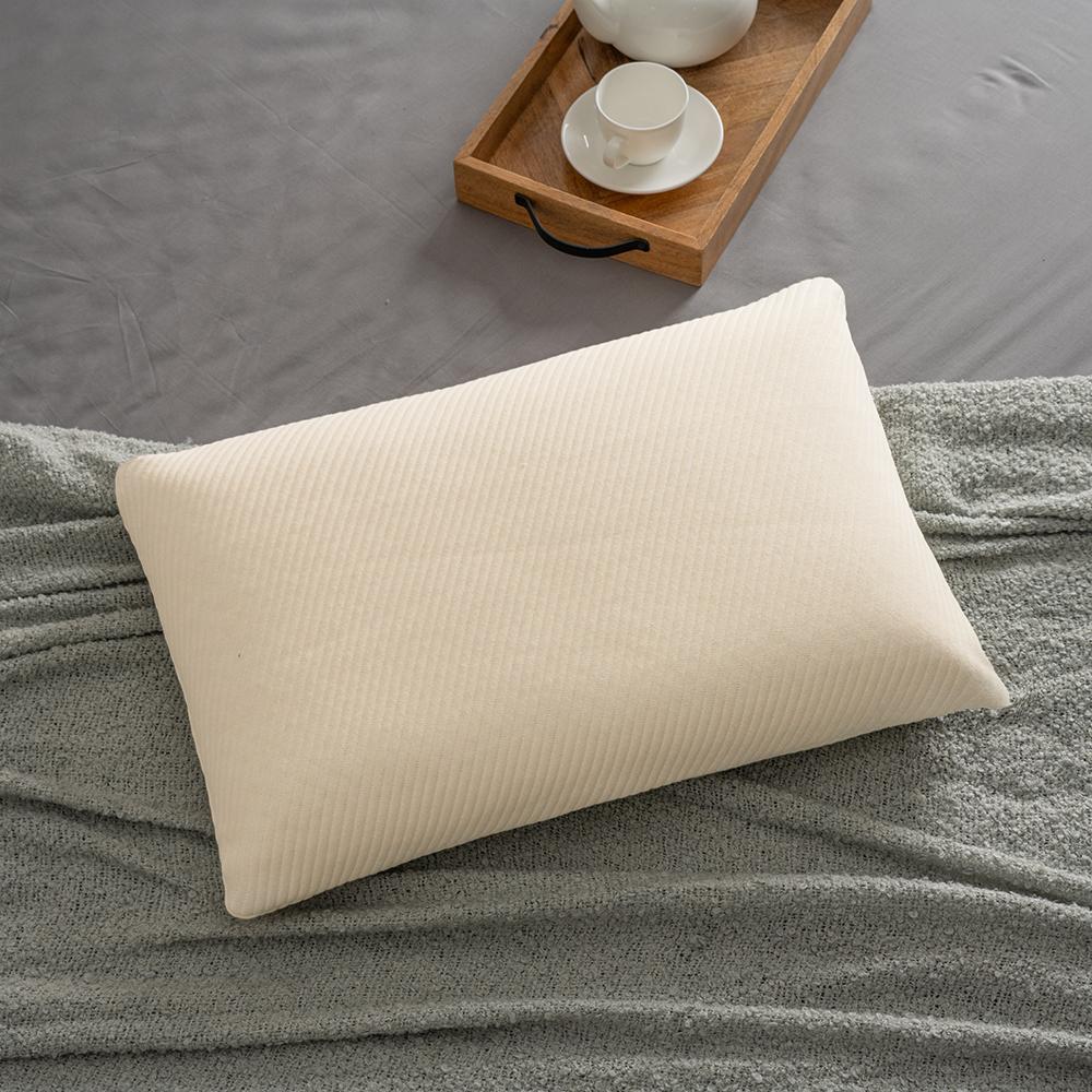 Latex Sleeping Pillow | Set of 1 | Eco- Friendly Foam | Standard (22.8x15x4.7) Inch | For Soar Neck | Light Machine Wash | Off White