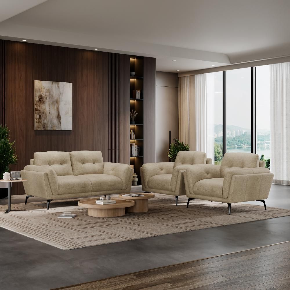 Wakefit Lille Sofa Set (2+1+1) Seater