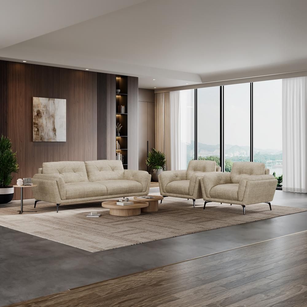 Wakefit Lille Sofa Set (3+1+1) Seater
