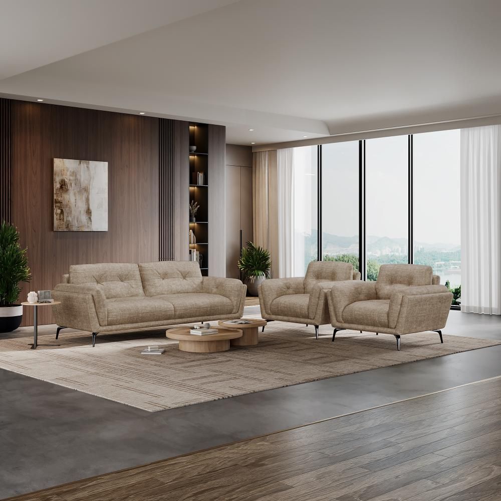Wakefit Lille Sofa Set (3+1+1) Seater