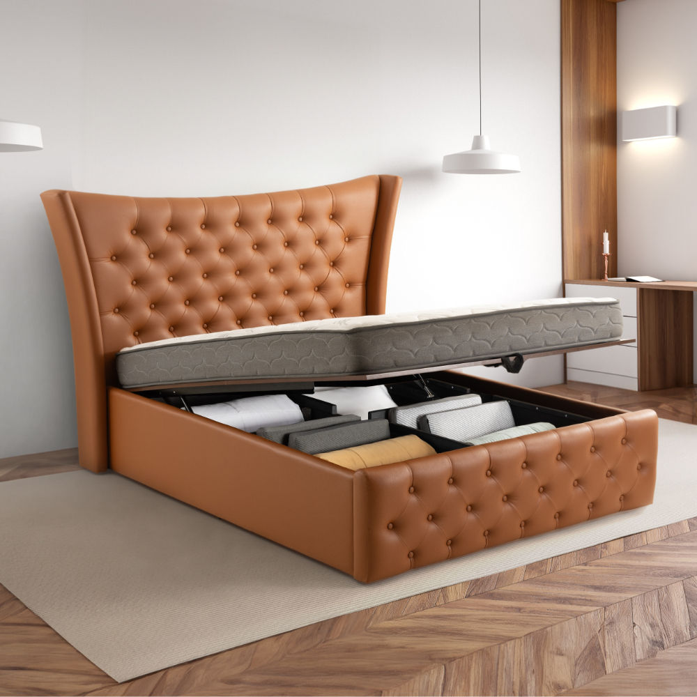 Wakefit Lovejoy Hydraulic Queen Size Upholstered Bed