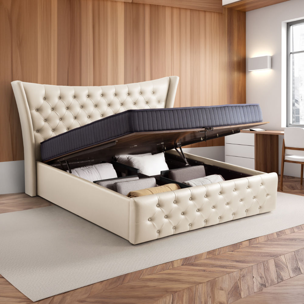 Wakefit Lovejoy Hydraulic King Size Upholstered Bed