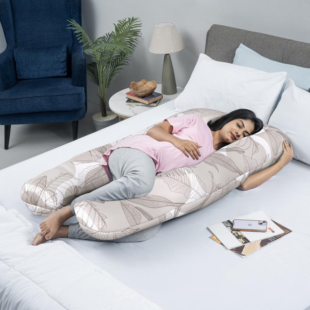 Maternity Pillow for Pregnancy Support | U Shape | 100% Cotton & Machine Washable Cover | Mekko
