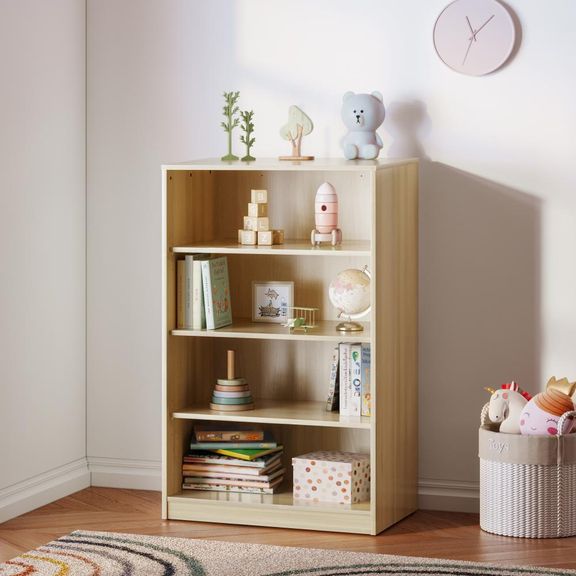 Meltoons Kids 4-Big Shelves Bookshelf - Moldau Acacia
