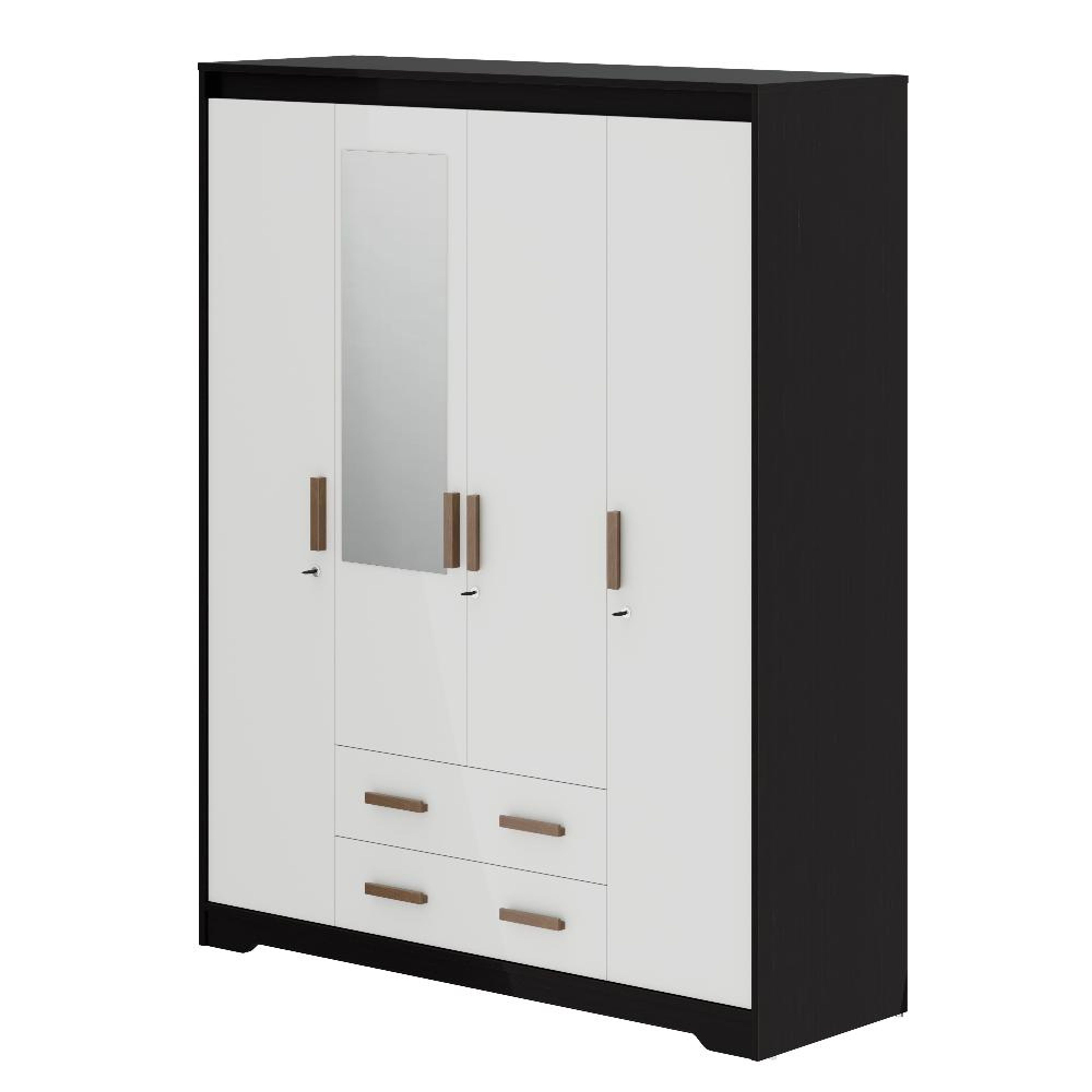 4 Door Wardrobe with drawers open