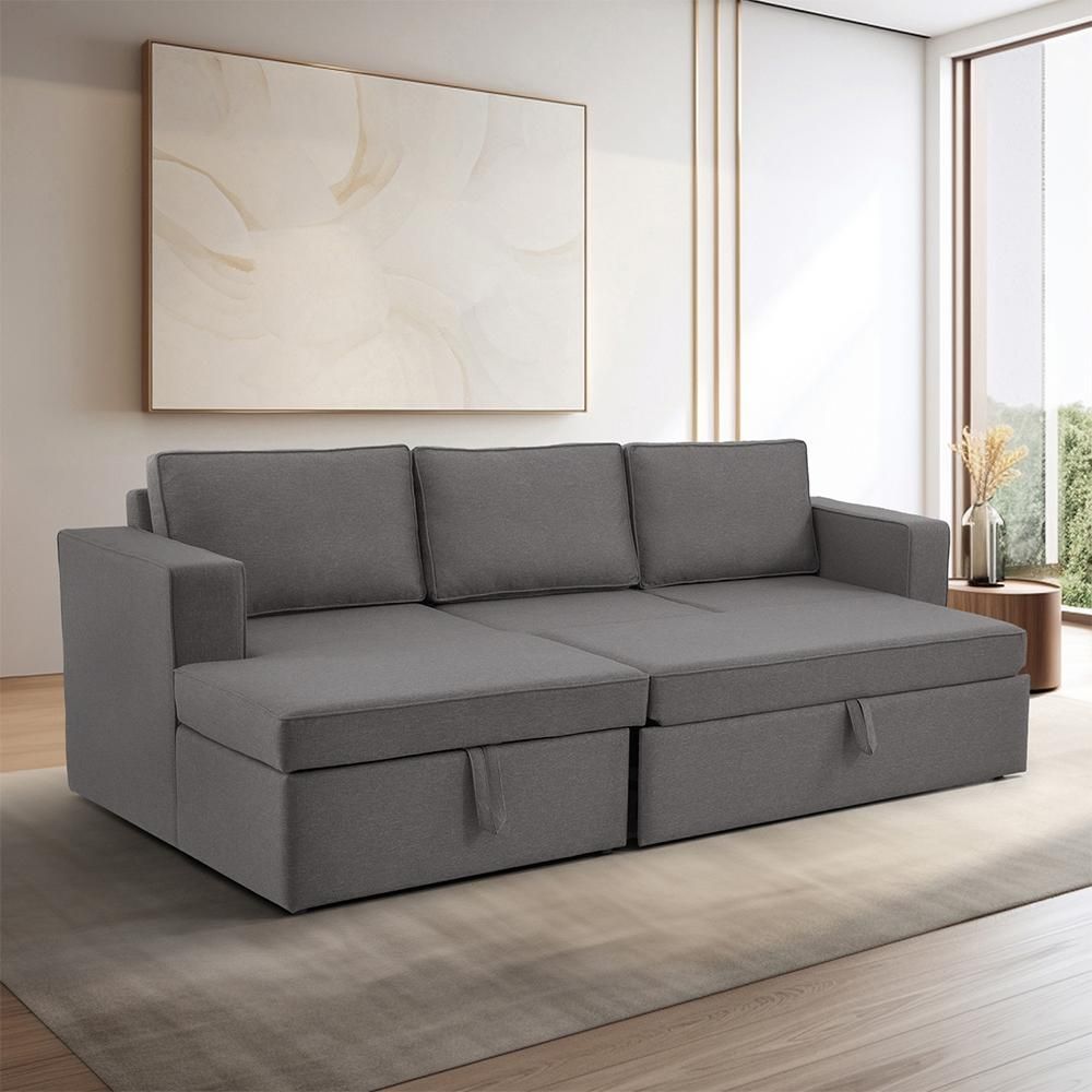 Wakefit Napper Convertible L Shape Sofa Cum Bed with Storage (2 Seater + Left Aligned Chaise)